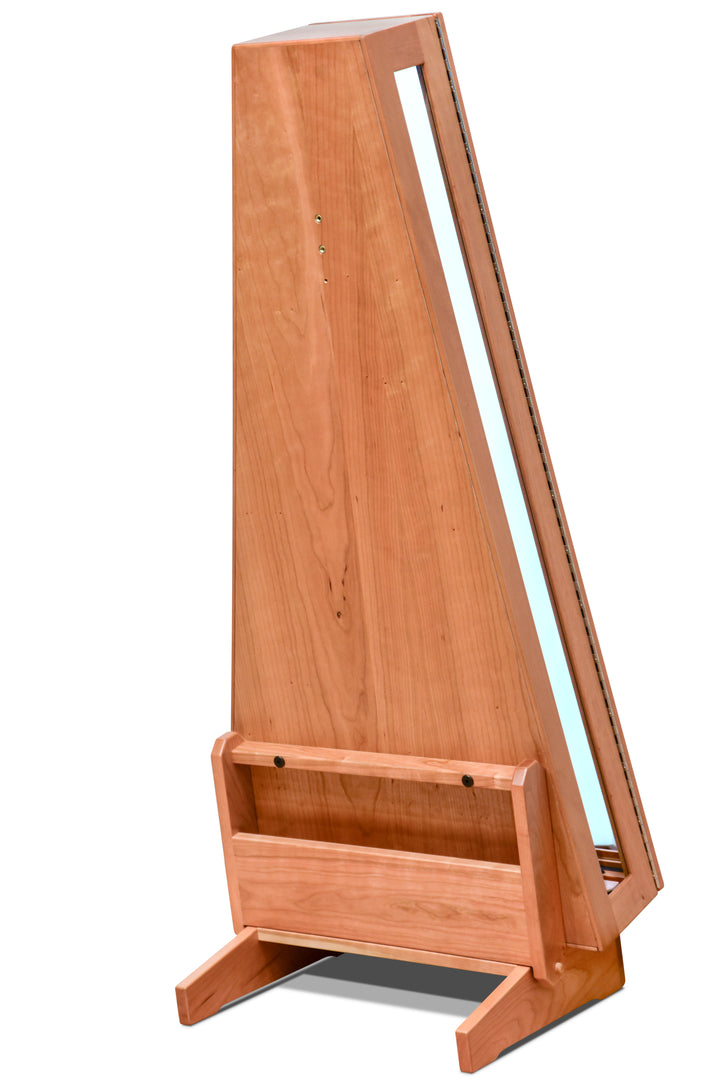 ClimaStand Glass Sided Triangle Humidor with Base - Cherry
