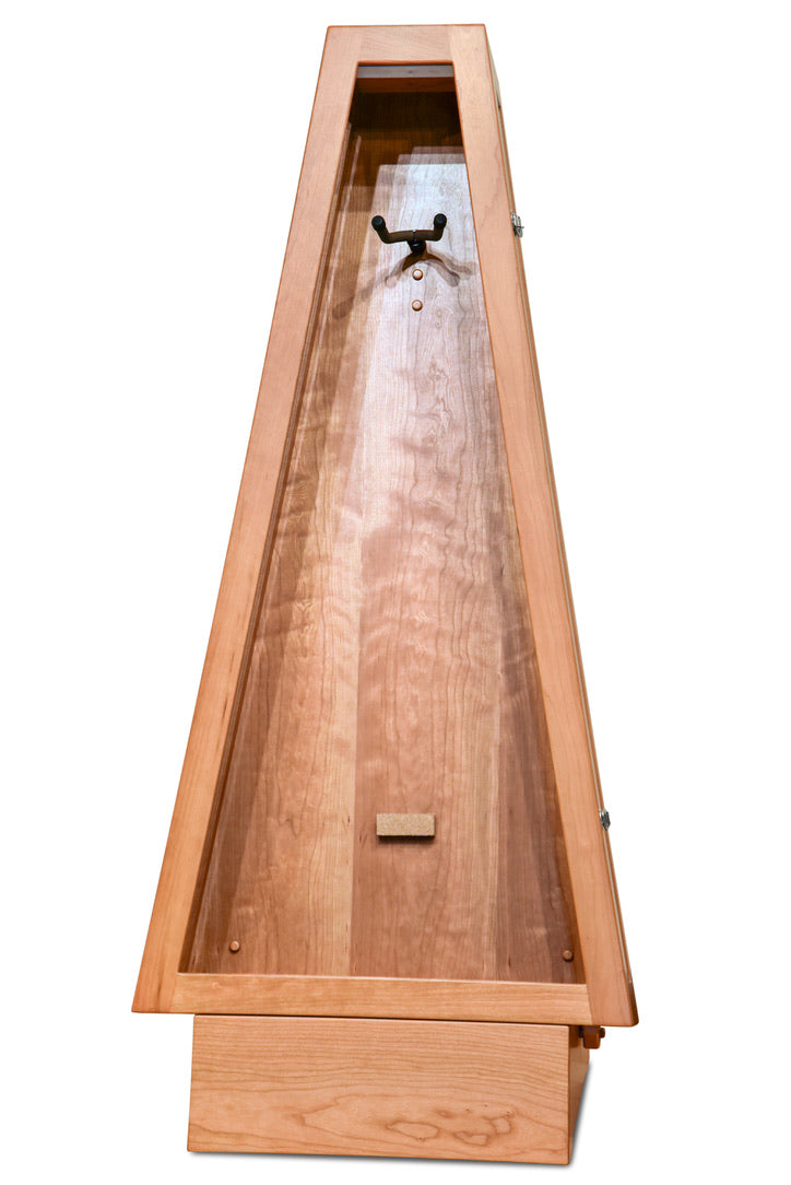 ClimaStand Glass Sided Triangle Humidor with Base - Cherry