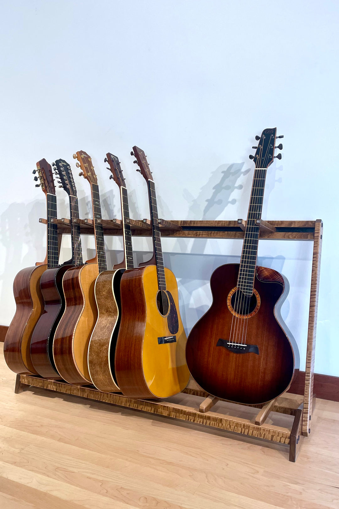 Antique String Rack Traditional StringRack - Flamed Maple - Provincial – Acoustic Remedy Cases