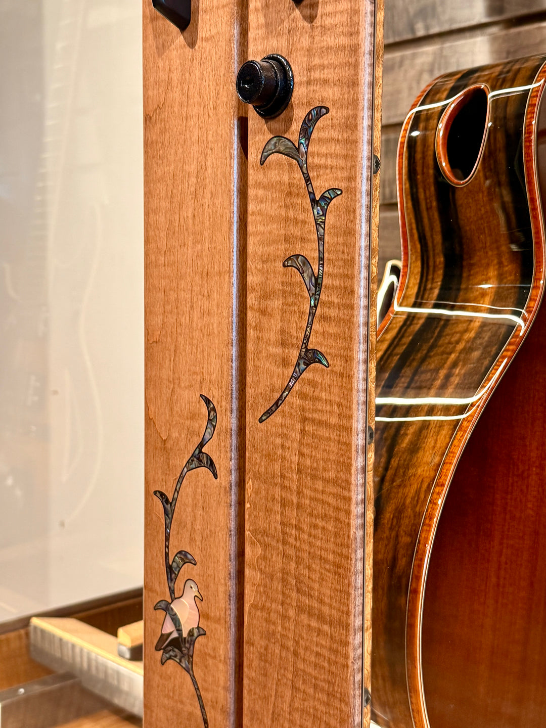 Custom ClimaCab Petite+ | Flame Maple with Medium Stain and Slat Wall with Charcoal Stain