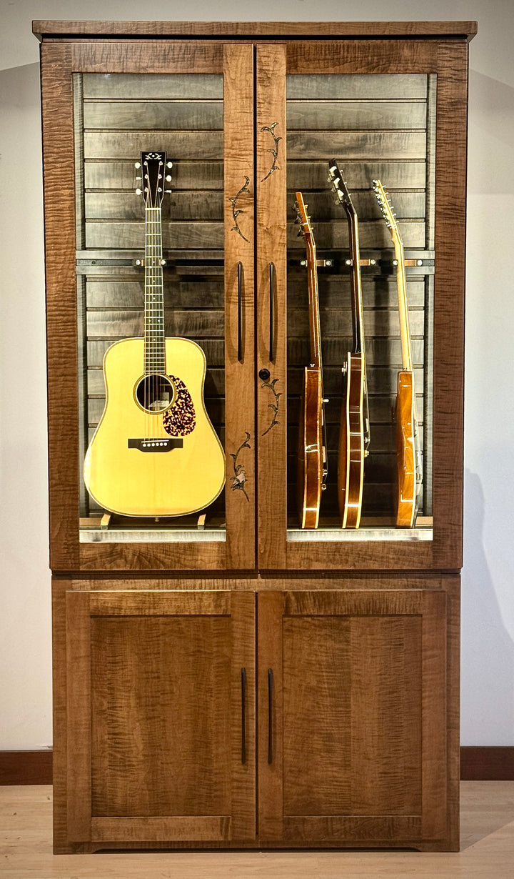 Custom ClimaCab Petite+ | Flame Maple with Medium Stain and Slat Wall with Charcoal Stain