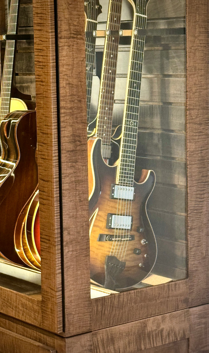 Custom ClimaCab Petite+ | Flame Maple with Medium Stain and Slat Wall with Charcoal Stain