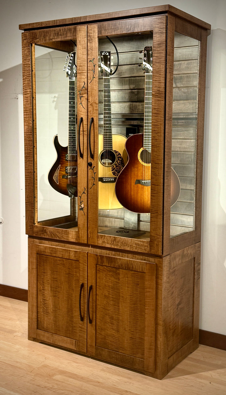 Custom ClimaCab Petite+ | Flame Maple with Medium Stain and Slat Wall with Charcoal Stain