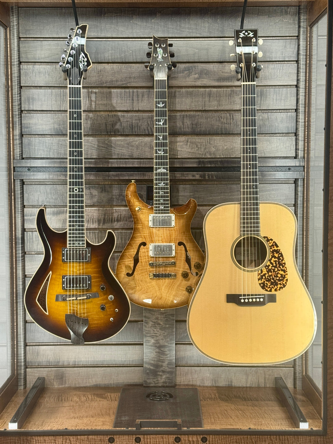 Custom ClimaCab Petite+ | Flame Maple with Medium Stain and Slat Wall with Charcoal Stain