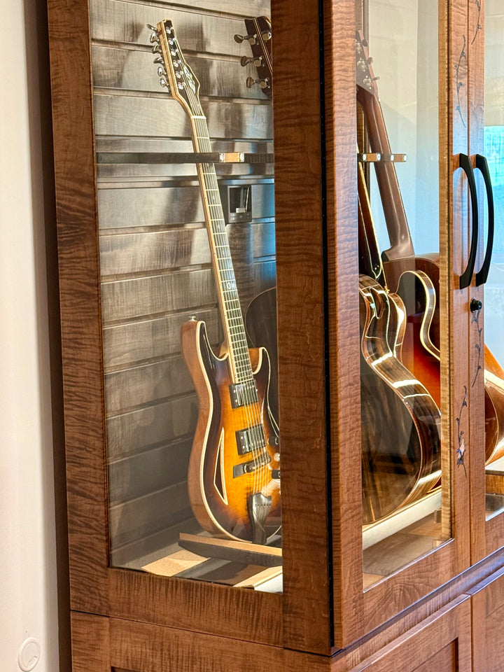 Custom ClimaCab Petite+ | Flame Maple with Medium Stain and Slat Wall with Charcoal Stain