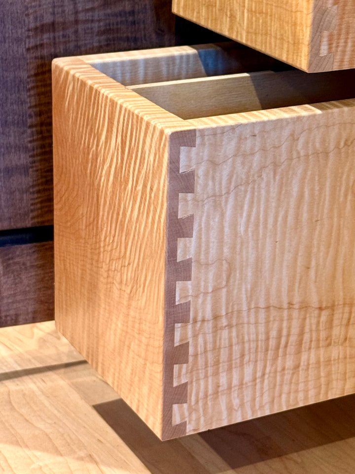 Custom ClimaCab Petite+ | Flame Maple with Medium Stain and Slat Wall with Charcoal Stain