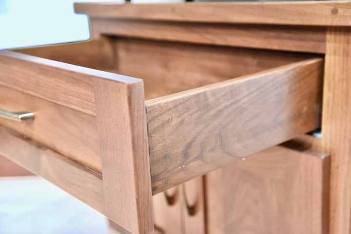 Detail of the Amp Stand storage drawer
