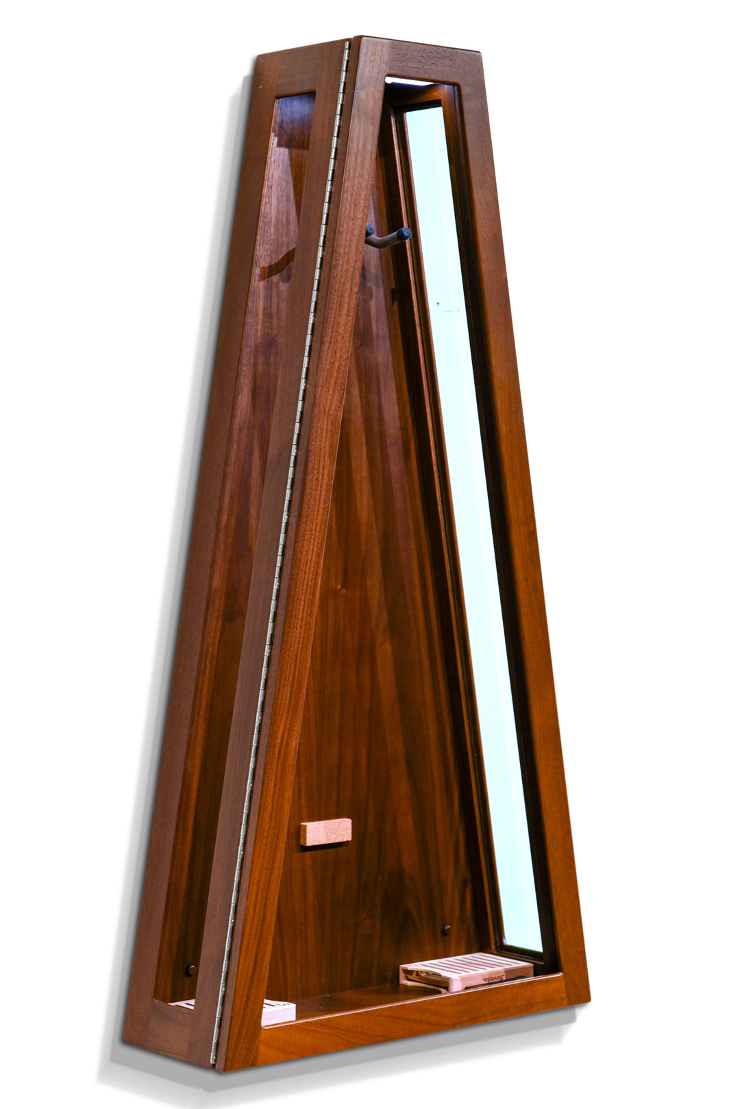 ClimaCase Glass Sided Triangle Humidor in Walnut