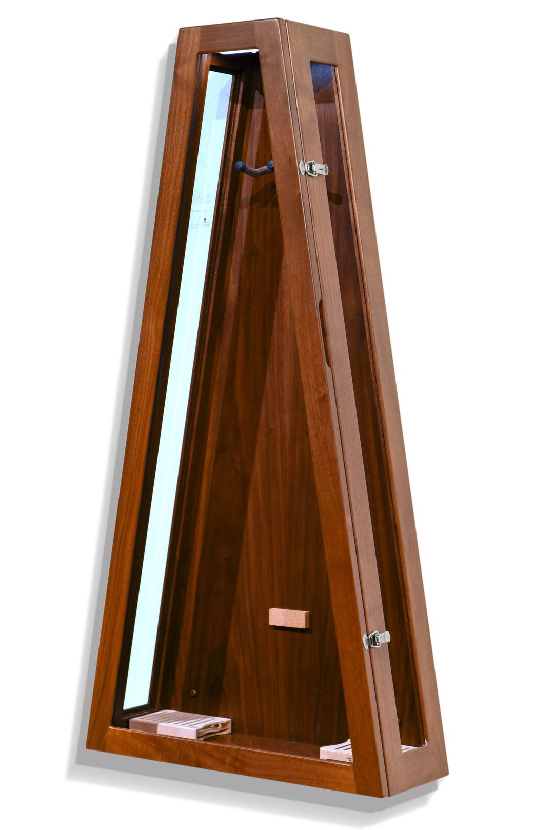 ClimaCase Glass Sided Triangle Humidor in Walnut