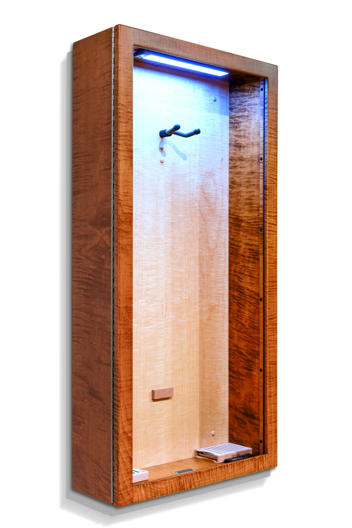 ClimaCase Rectangle Humidor in Flamed Maple with Michaels Stain and Natural Flamed Maple Back