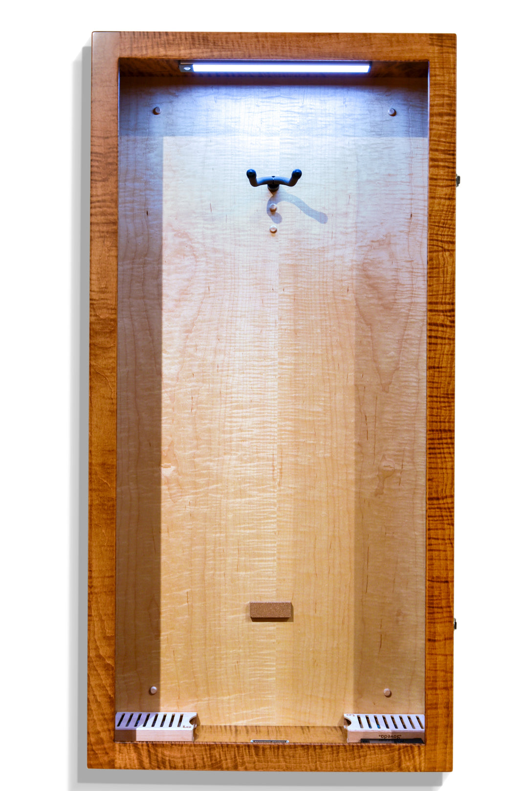 ClimaCase Rectangle Humidor in Flamed Maple with Michaels Stain and Natural Flamed Maple Back