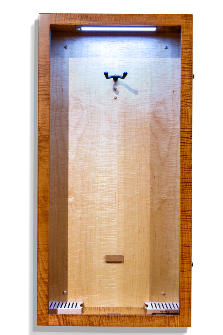 ClimaCase Rectangle Humidor in Flamed Maple with Michaels Stain and Natural Flamed Maple Back