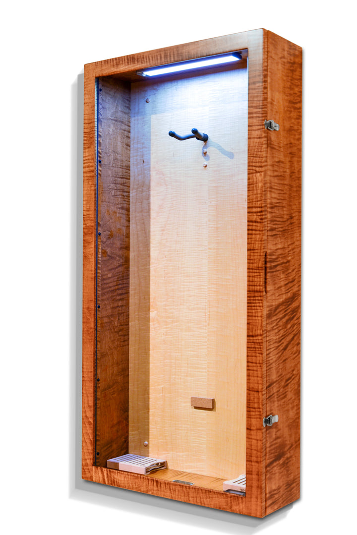ClimaCase Rectangle Humidor in Flamed Maple with Michaels Stain and Natural Flamed Maple Back