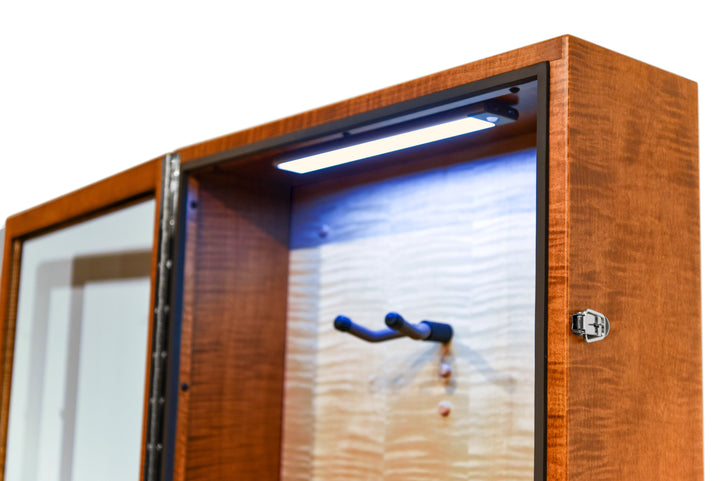 ClimaCase Rectangle Humidor in Flamed Maple with Michaels Stain and Natural Flamed Maple Back