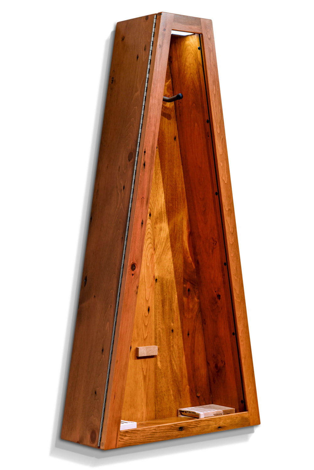 ClimaCase Triangle Humidor in 300 Year Old Reclaimed Wood with Seely Stain