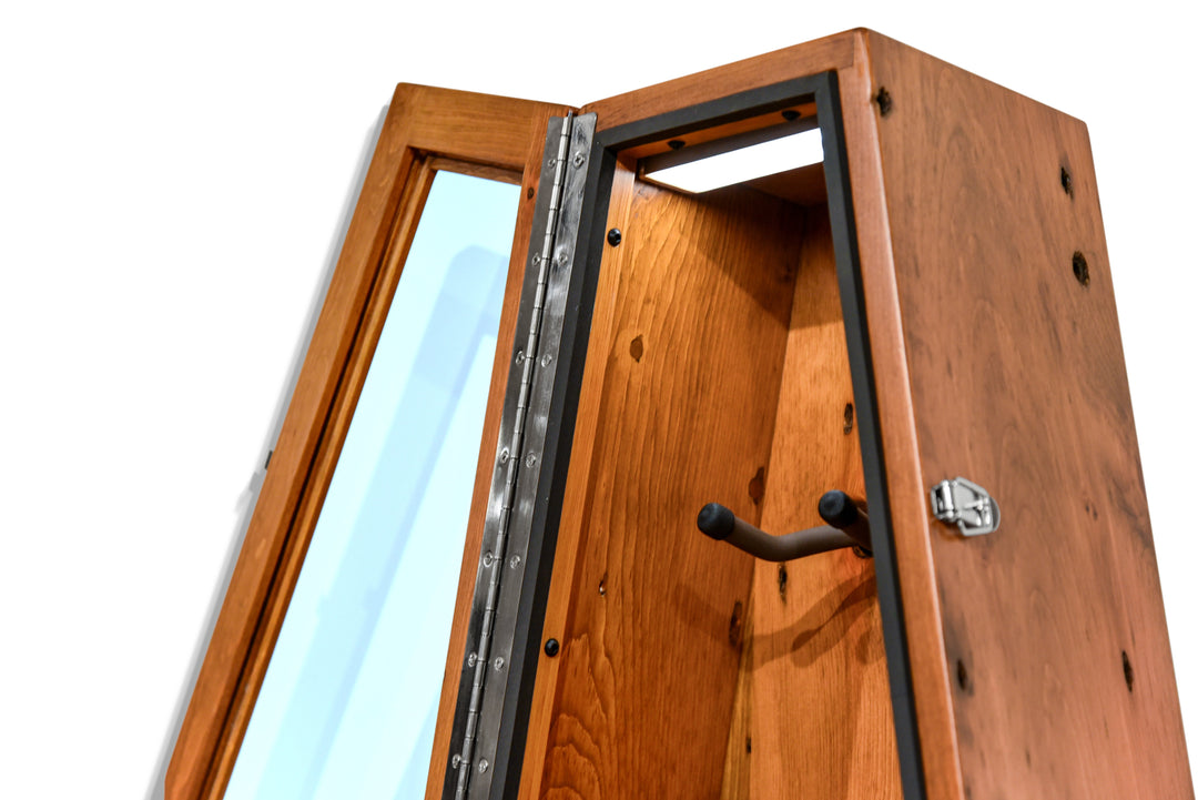 ClimaCase Triangle Humidor in 300 Year Old Reclaimed Wood with Seely Stain