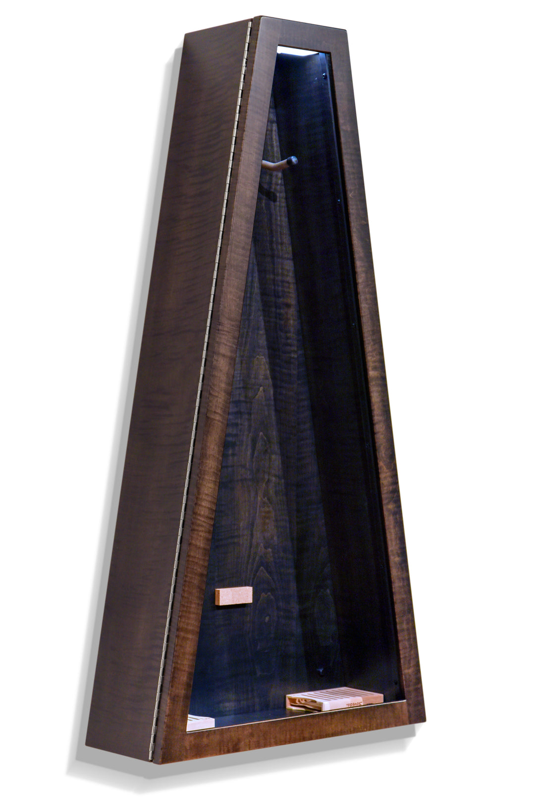 ClimaCase Triangle Humidor in Flamed Maple with Ebony Stain