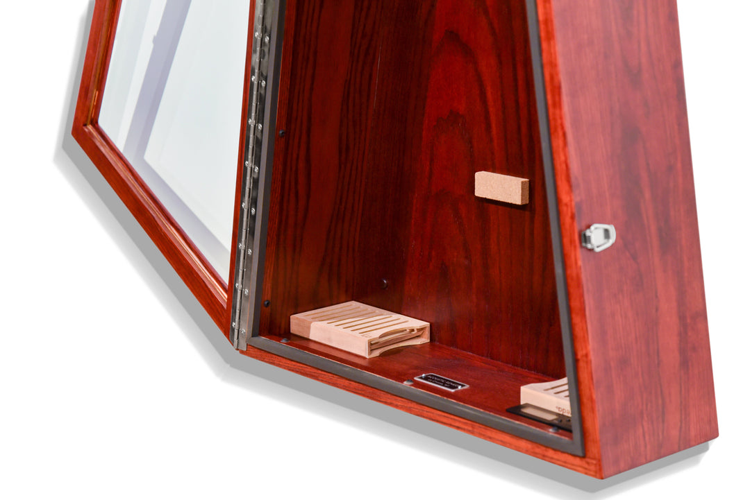 ClimaCase Triangle Humidor in Northern White Ash with Bing Cherry Stain