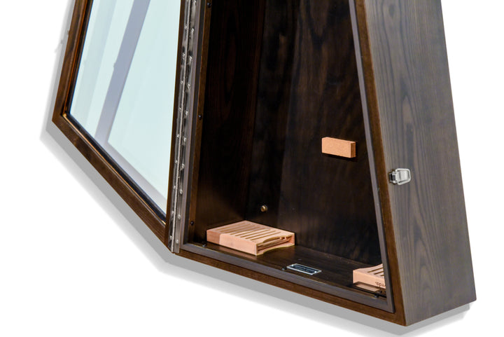 ClimaCase Triangle Humidor in Northern White Ash with Ebony Stain