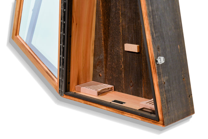ClimaCase Triangle Humidor in Reclaimed Barnwood (Grey)
