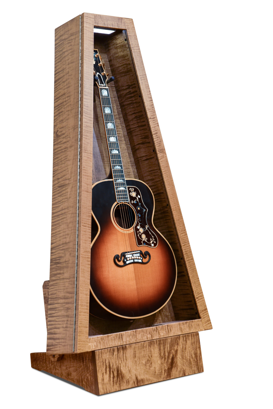 ClimaStand Triangle Humidor with Base in Flamed Maple with Provincial Stain, Jumbo