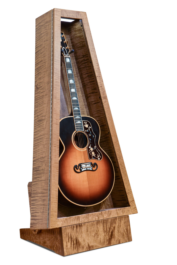 ClimaStand Triangle Humidor with Base in Flamed Maple with Provincial Stain, Jumbo