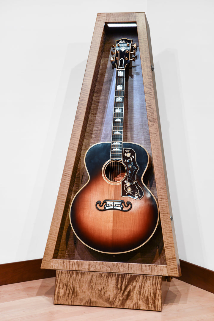 ClimaStand Triangle Humidor with Base in Flamed Maple with Provincial Stain, Jumbo