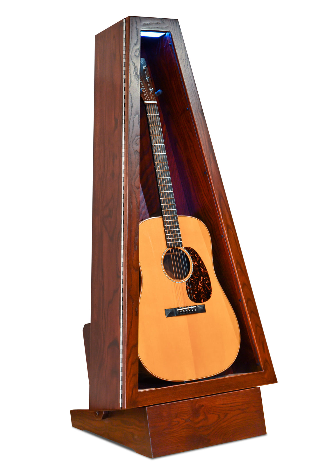 ClimaStand Triangle Humidor with Base in Northern White Ash with Bing Cherry Stain