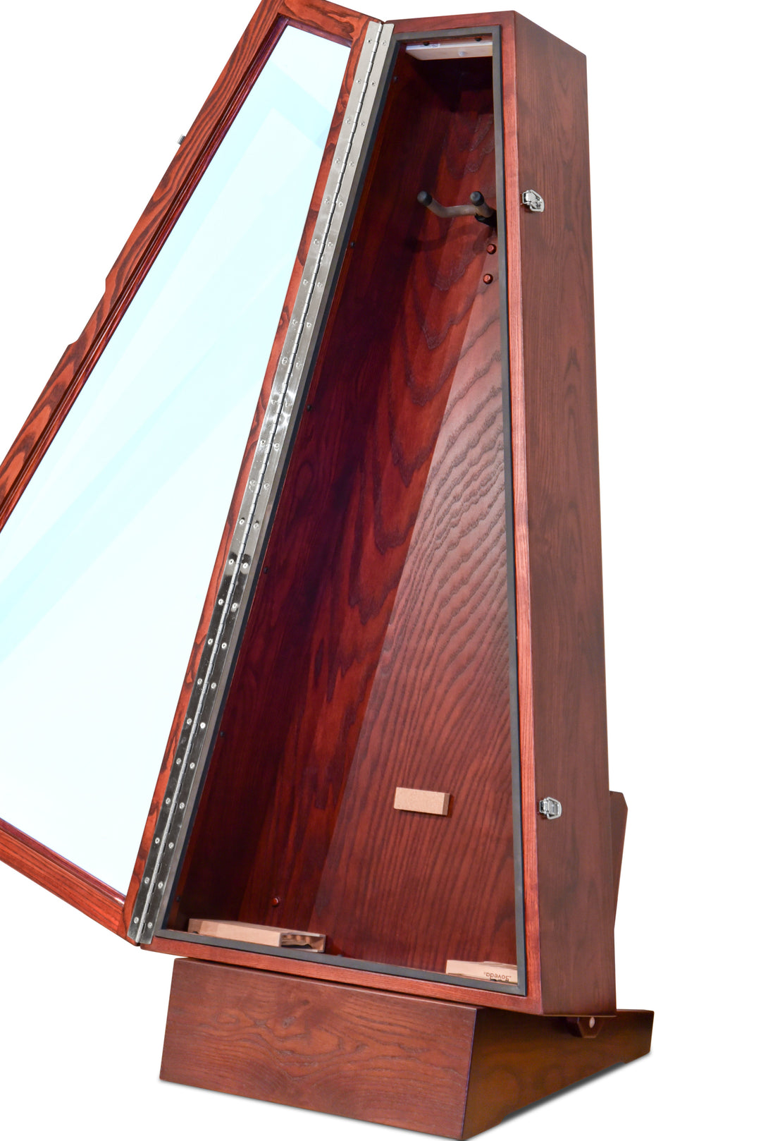 ClimaStand Triangle Humidor with Base in Northern White Ash with Bing Cherry Stain