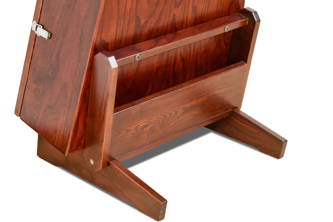 ClimaStand Triangle Humidor with Base in Northern White Ash with Bing Cherry Stain