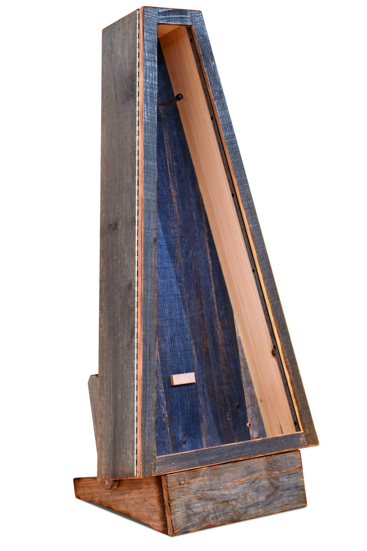 ClimaStand Triangle Humidor with Base in Reclaimed Barnwood (Grey)