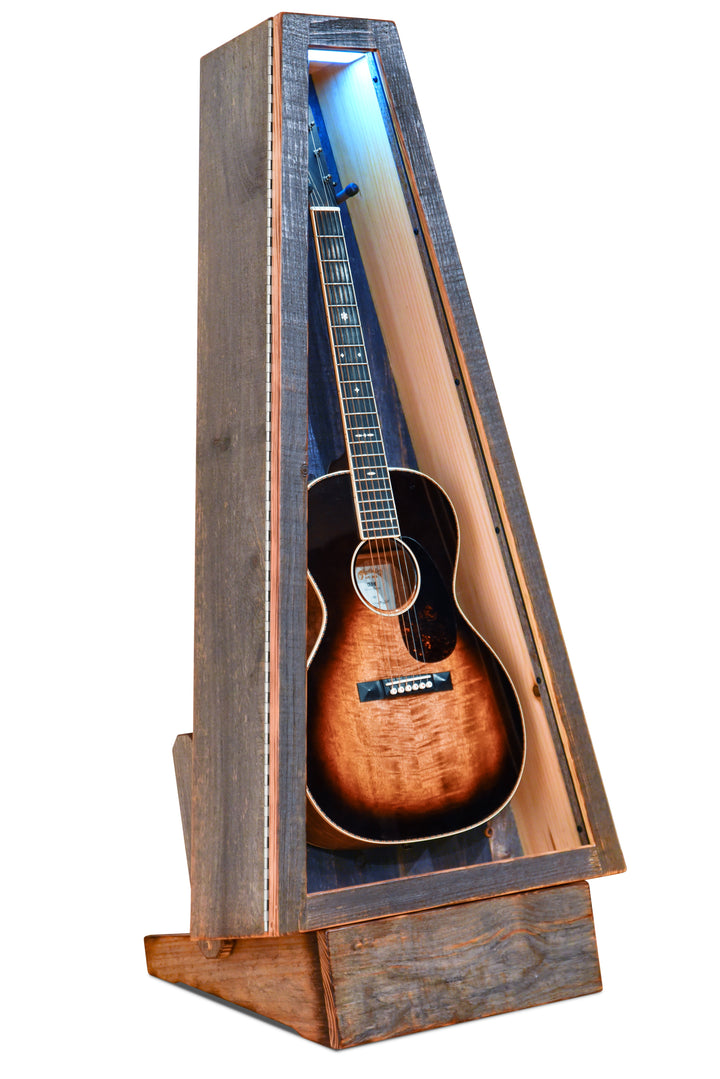 ClimaStand Triangle Humidor with Base in Reclaimed Barnwood (Grey)