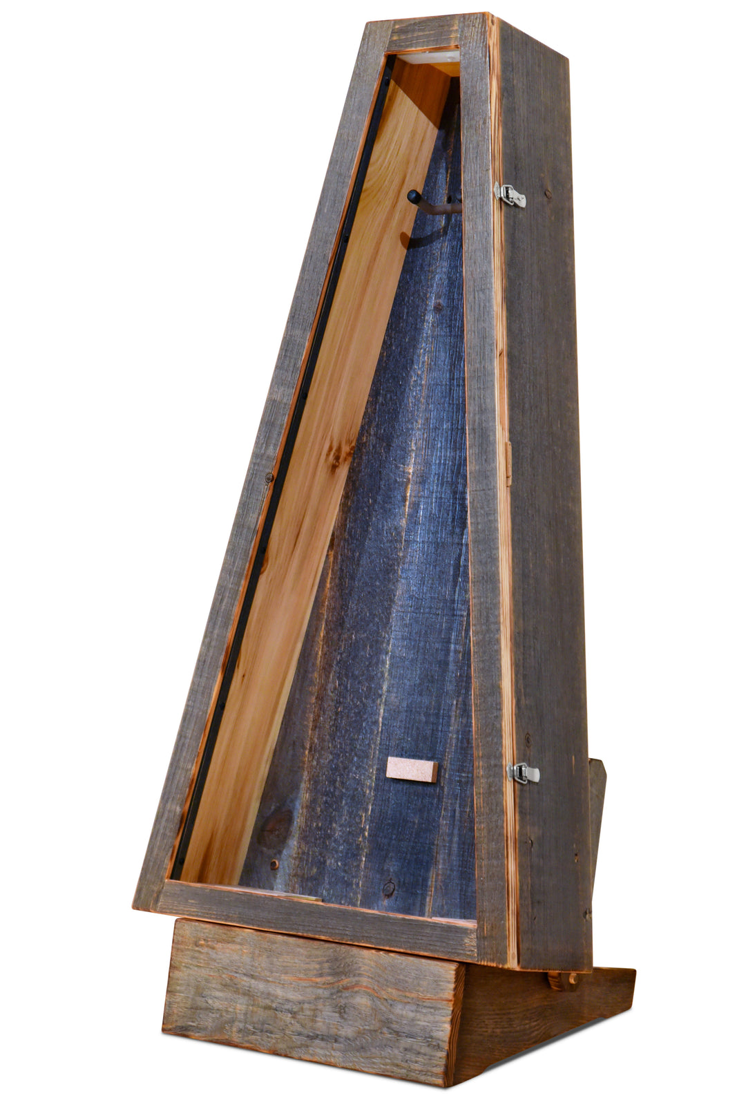 ClimaStand Triangle Humidor with Base in Reclaimed Barnwood (Grey)