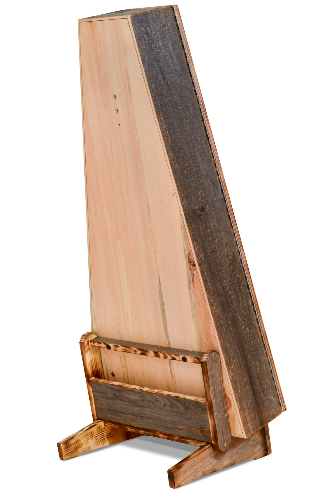 ClimaStand Triangle Humidor with Base in Reclaimed Barnwood (Grey)