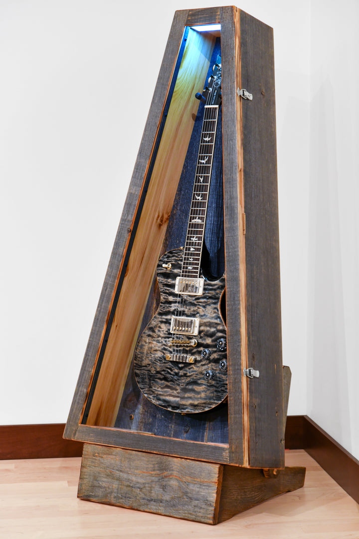 ClimaStand Triangle Humidor with Base in Reclaimed Barnwood (Grey)