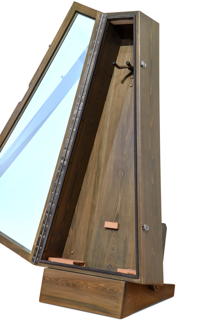 ClimaStand Triangle Humidor with Base in White Cedar with Antique Slate Stain
