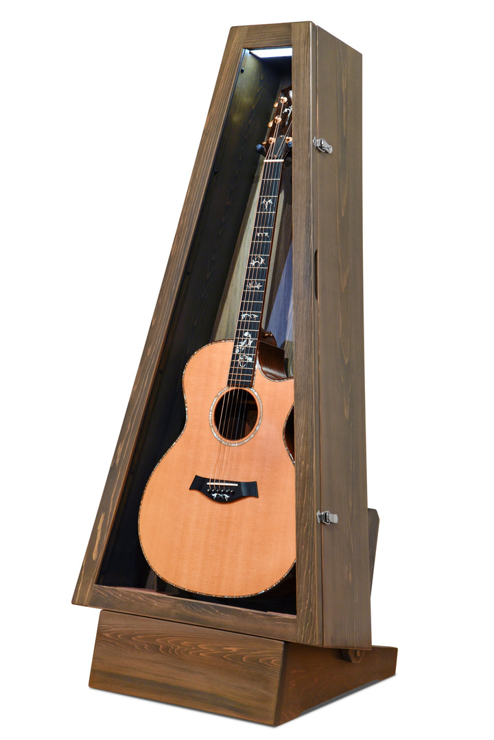 ClimaStand Triangle Humidor with Base in White Cedar with Antique Slate Stain
