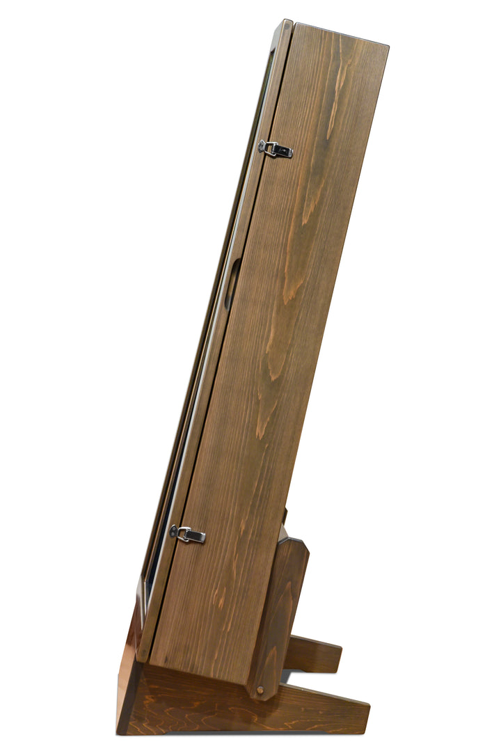 ClimaStand Triangle Humidor with Base in White Cedar with Antique Slate Stain