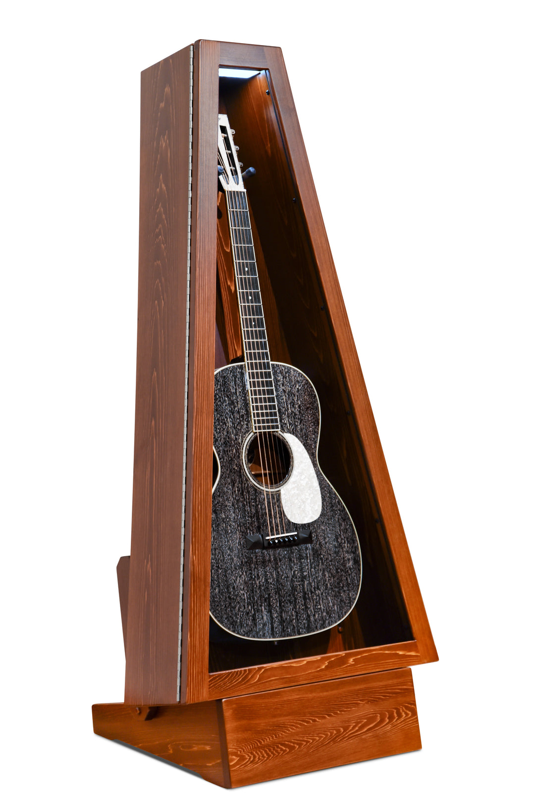 ClimaStand Triangle Humidor with Base in White Cedar with Boston Stain