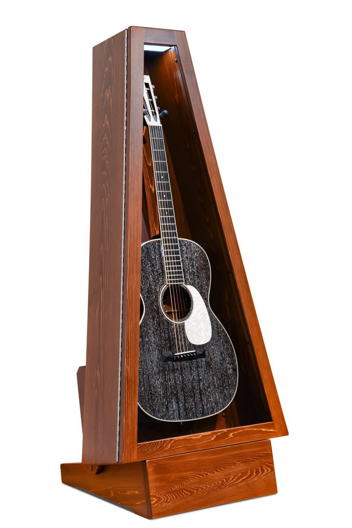 ClimaStand Triangle Humidor with Base in White Cedar with Boston Stain